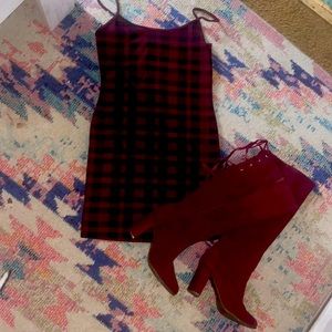 Maroon mini dress